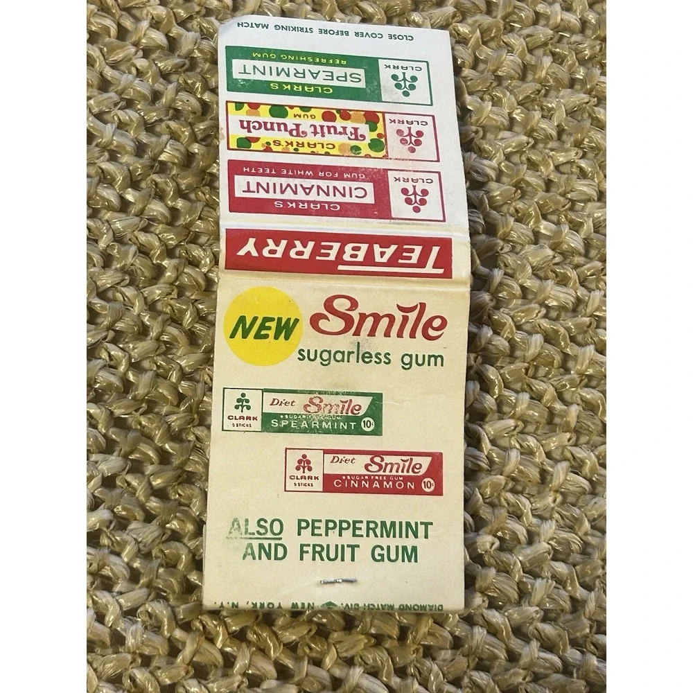 MATCHBOOK - CLARK'S GUM Advertisement - Cinnamint, Fruit Punch, Spearmint